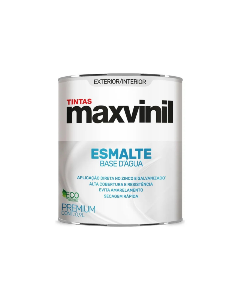 Esmalte Base Água Branco Neve Brilhante 900ml - Maxvinil
