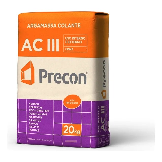 Argamassa Ac3 Interno e Externo Cinza 20kg - Precon