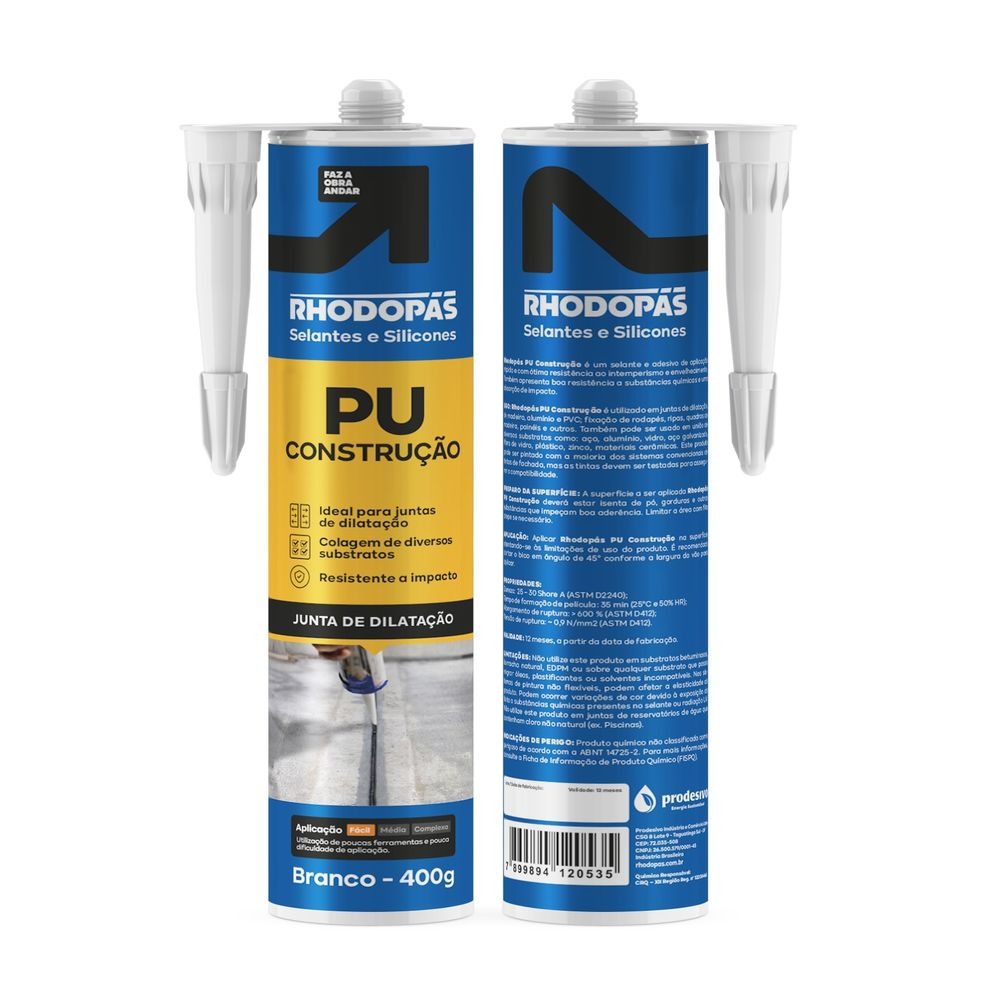 Selante PU Construção Branco 400g Rhodopás - Prodesivo